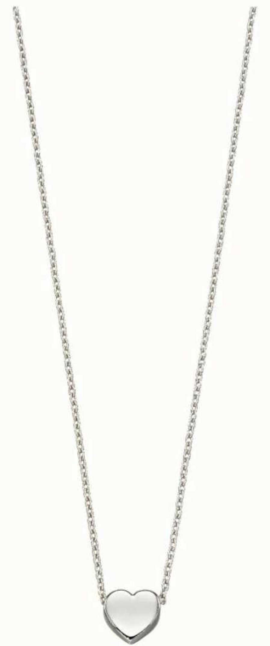 Jewelry Elements Gold | Elements Gold 9Ct White Gold Plain Small Heart Necklace