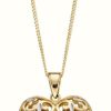 Jewelry Elements Gold | Elements Gold 9Ct Y/G W/G Filigree Open Heart Pendant Only