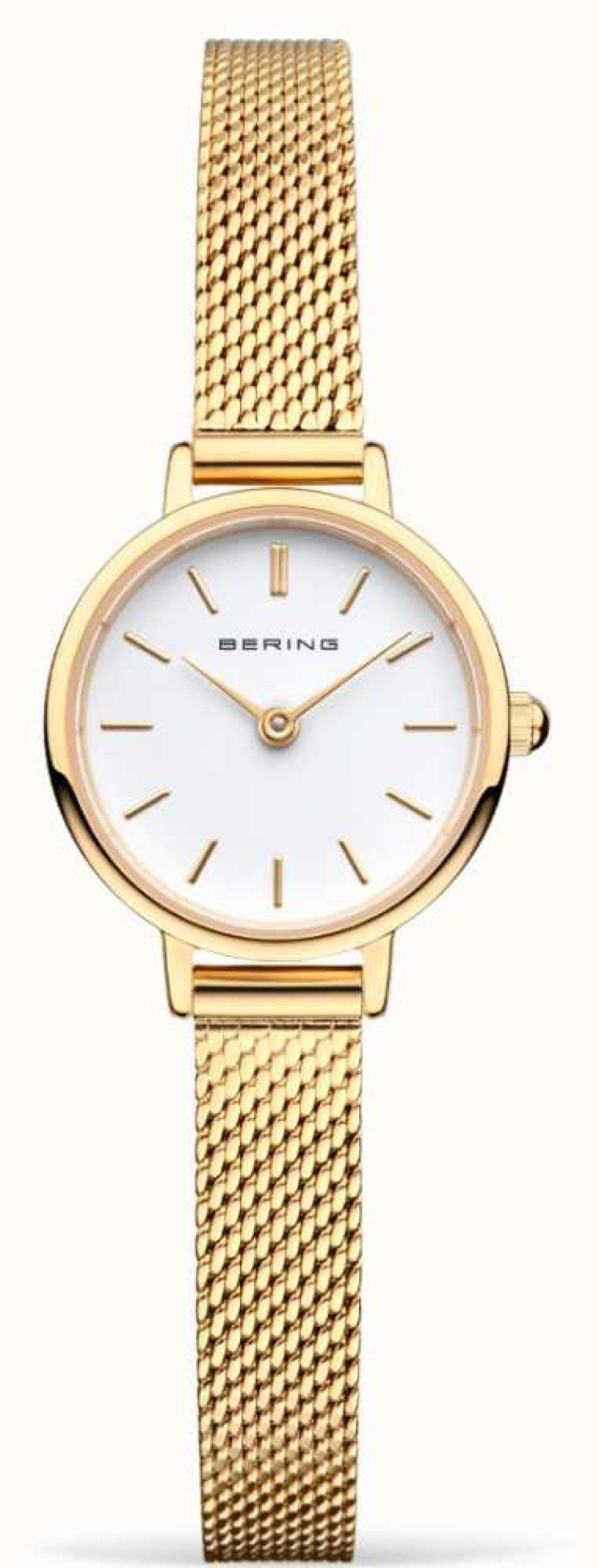 Women'S Bering | Bering Women'S Gold Mesh Bracelet | White Dial