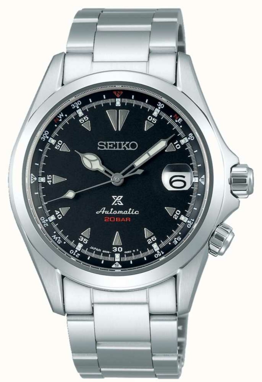 Men'S Seiko | Seiko Prospex Men'S Automatic Mechanical Alpinist | Stainless Steel Bracelet