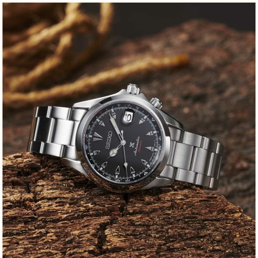 Men'S Seiko | Seiko Prospex Men'S Automatic Mechanical Alpinist | Stainless Steel Bracelet