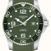 Men'S LONGINES | Longines Hydroconquest 41Mm | Green Dial | Rubber Strap