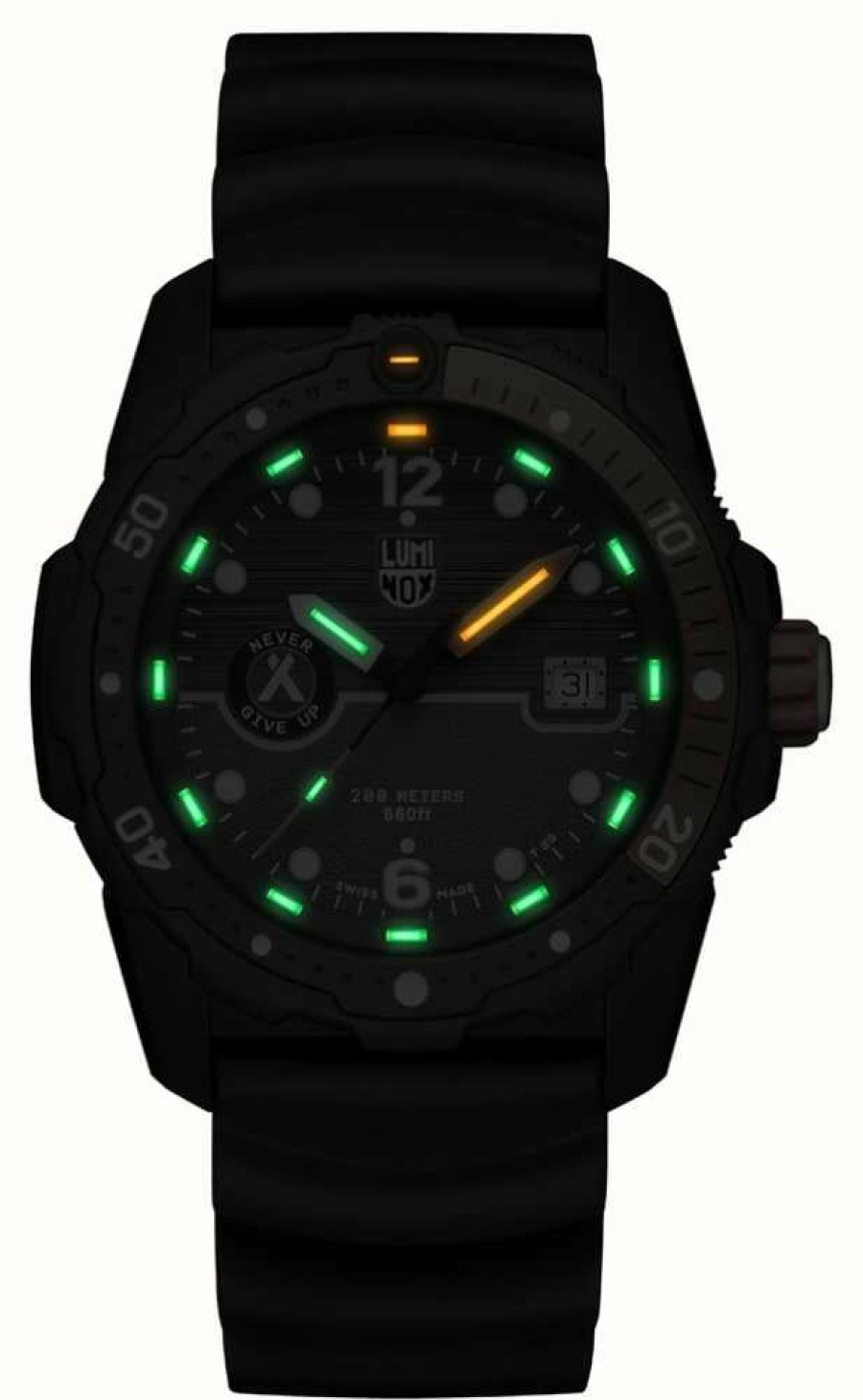 Men'S Luminox | Luminox Men'S Bear Grylls Survival Sea 3720 Series Black Orange