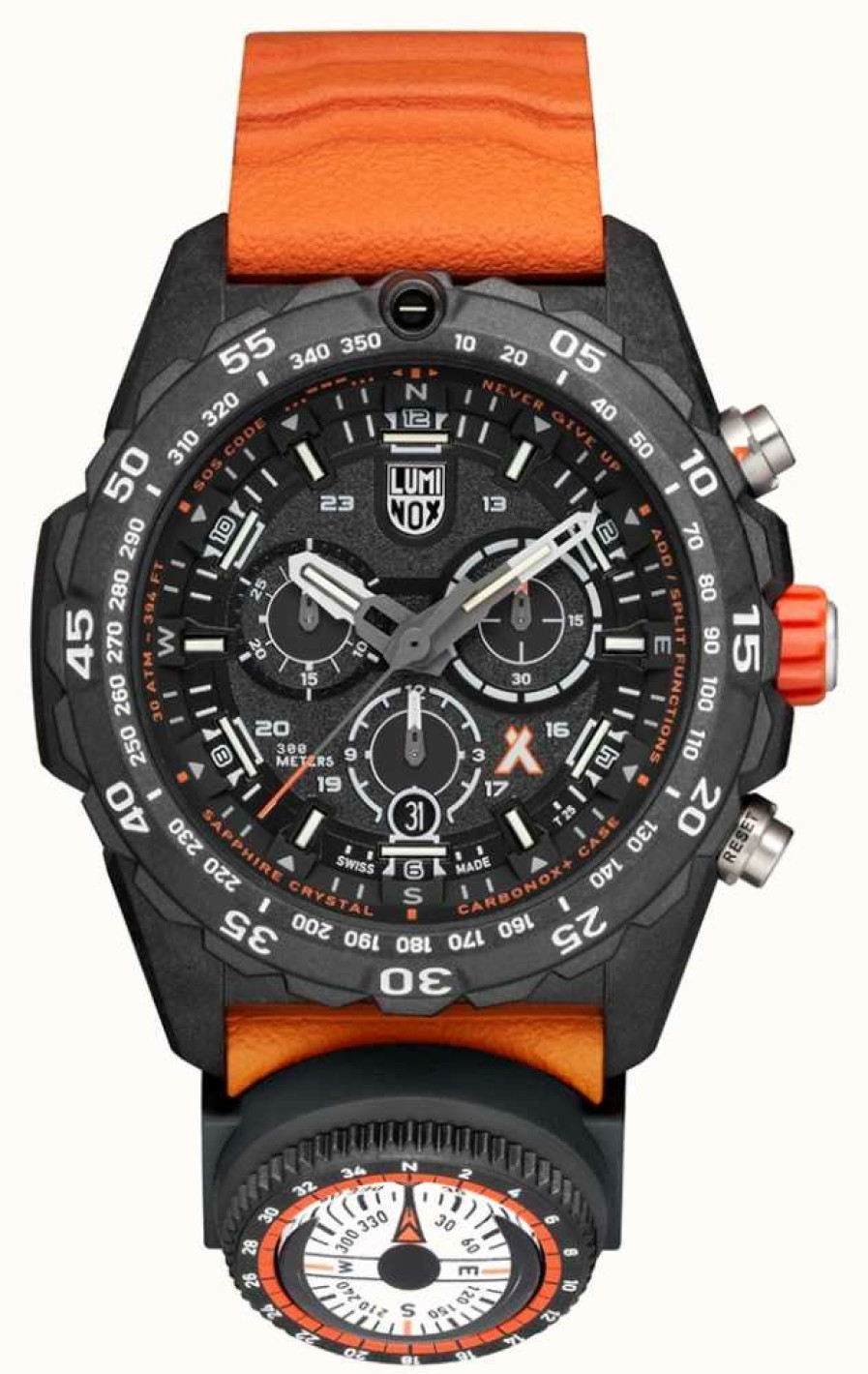 Men'S Luminox | Luminox Men'S Bear Grylls Survival Master 3741 Black Orange Strap