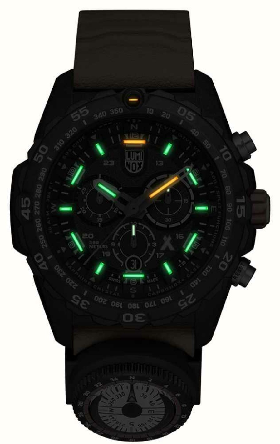 Men'S Luminox | Luminox Men'S Bear Grylls Survival Master 3741 Black Orange Strap