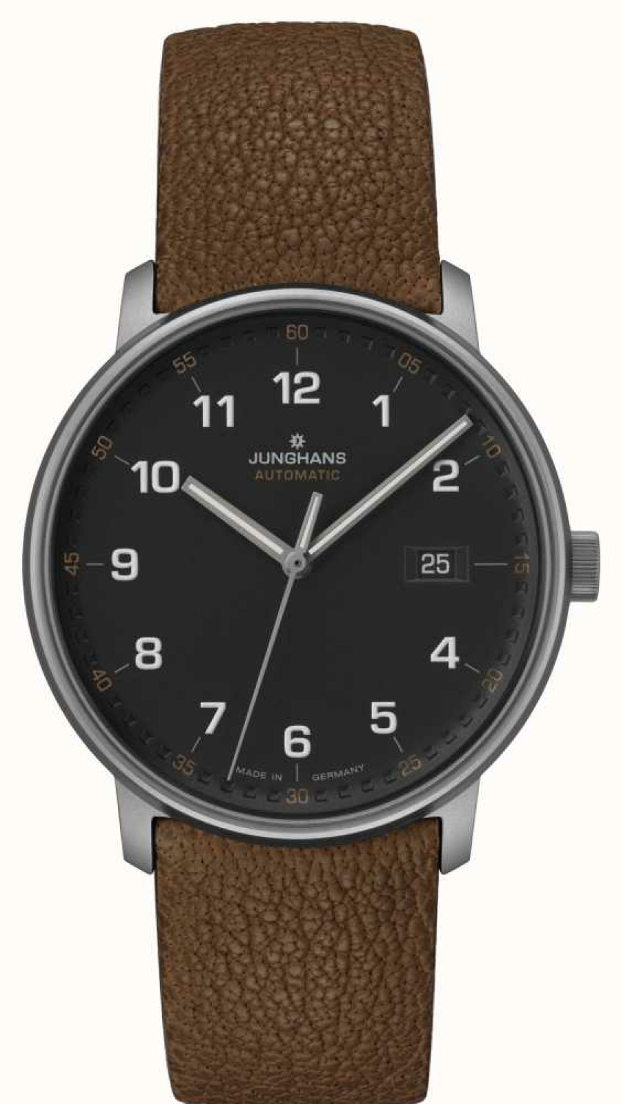 Men'S Junghans | Junghans Form A | Titan | Automatic | Brown Leather Strap