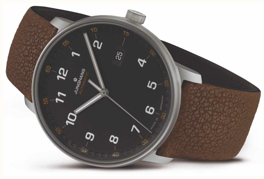 Men'S Junghans | Junghans Form A | Titan | Automatic | Brown Leather Strap