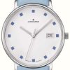 Women'S Junghans | Junghans Form Damen | Blue Leather Strap | Silver Dial