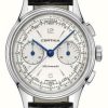 Men'S Certina | Certina Ds | Chronograph | Automatic | Black Leather Strap