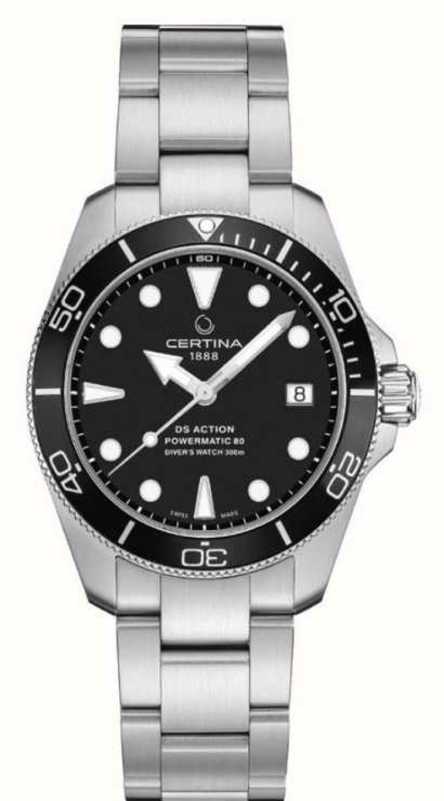 Men'S Certina | Certina Ds Action Diver | 38Mm | Powermatic 80 | Stainless Steel