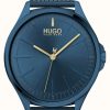 Men'S HUGO | Hugo #Smash | Blue Steel Mesh Bracelet | Blue Dial