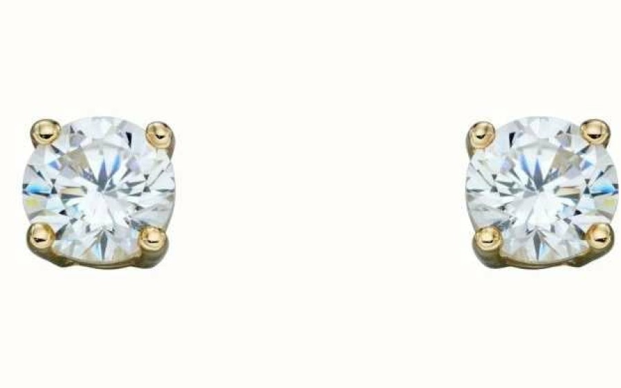 Jewelry Elements Gold | Elements Gold 9K Yellow Gold Cz Birthstone Studs