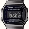 Women'S Casio | Casio | Vintage | Silver Stainless Steel Bracelet | Black Dial