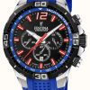 Men'S Festina | Festina Chrono Bike 2020 Black Dial Blue Strap