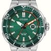 Men'S Citizen | Citizen Men'S Sport Green Dial Date Display