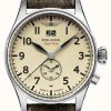 Men'S Iron Annie | Iron Annie Flight Control Quartz | Brown Leather Strap | Beige Dial