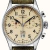 Men'S Iron Annie | Iron Annie Flight Control Quartz | Olive Green Strap | Beige Dial