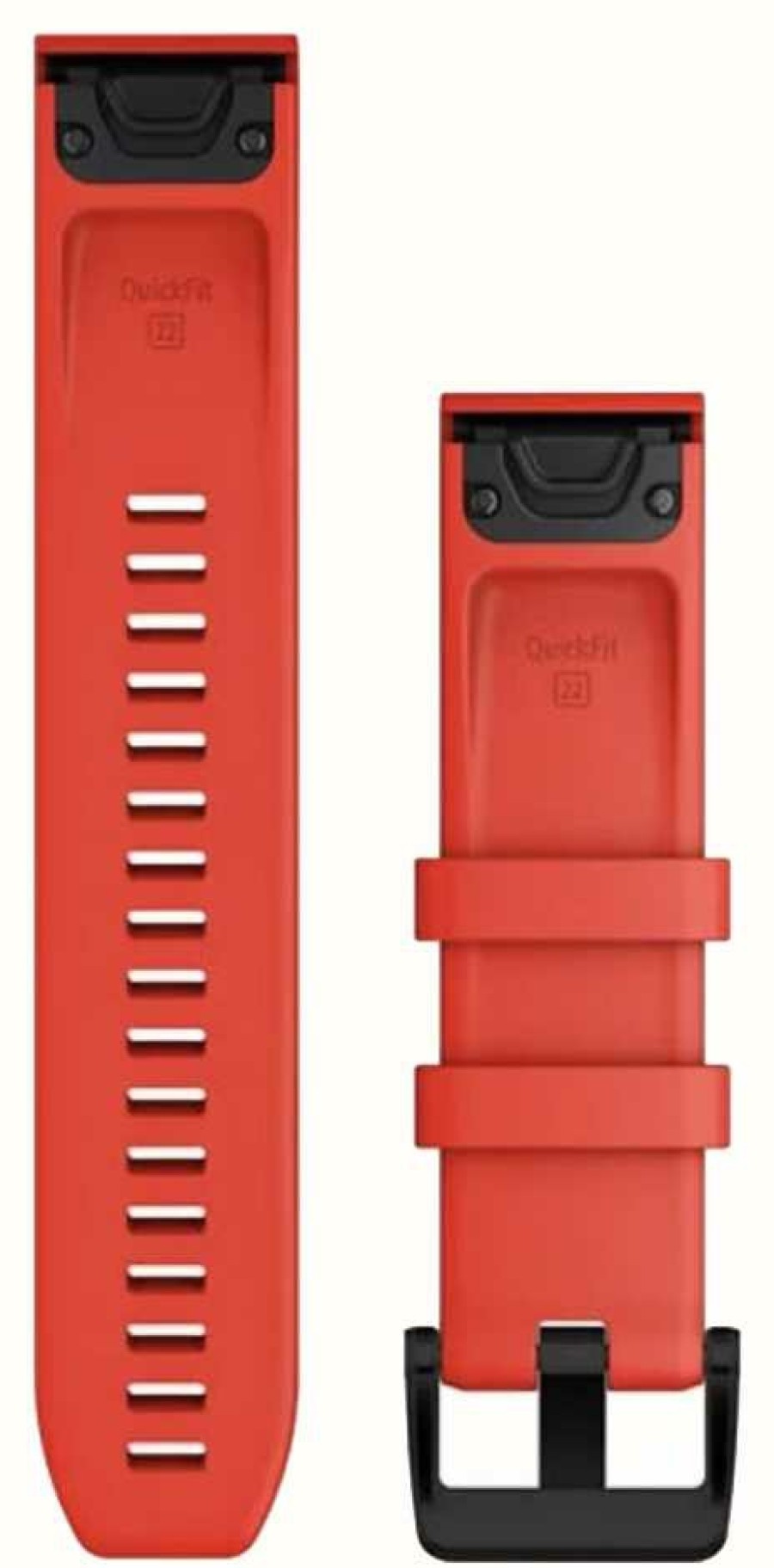 Men'S Garmin | Garmin Quickfit 22 Strap Only Laser Red With Black Stainless Steel