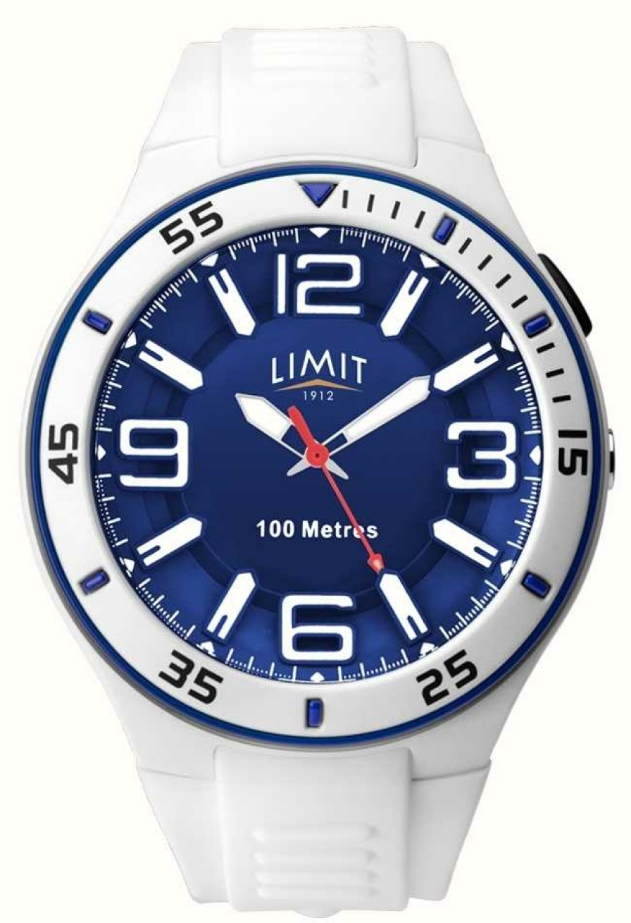 Women'S Limit | Limit Unisex | White Rubber Strap | Blue Dial