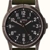 Men'S Limit | Limit Men'S Green Canvas Strap | Black Dial | Alloy Case