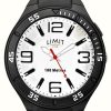 Men'S Limit | Limit Men'S Black Rubber Strap | White Dial