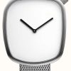 Women'S Bering | Bering Classic| Pebble | Brushed Silver | Square Dial | Silver Mesh