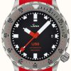 Men'S Sinn | Sinn U50 | Red Silicone Divers Watch