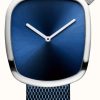 Women'S Bering | Bering Classic | Pebble | Blue Mesh Strap | Blue Dial