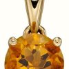 Jewelry Elements Gold | Elements Gold 9Ct Y/G Citrine November Birthstone Pendant Only