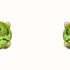 Jewelry Elements Gold | Elements Gold 9Ct Yellow Gold 4Mm Approx Cz Peridot August Birthstone Studs