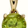 Jewelry Elements Gold | Elements Gold 9Ct Y/G Peridot Cz August Birthstone Pendant Only