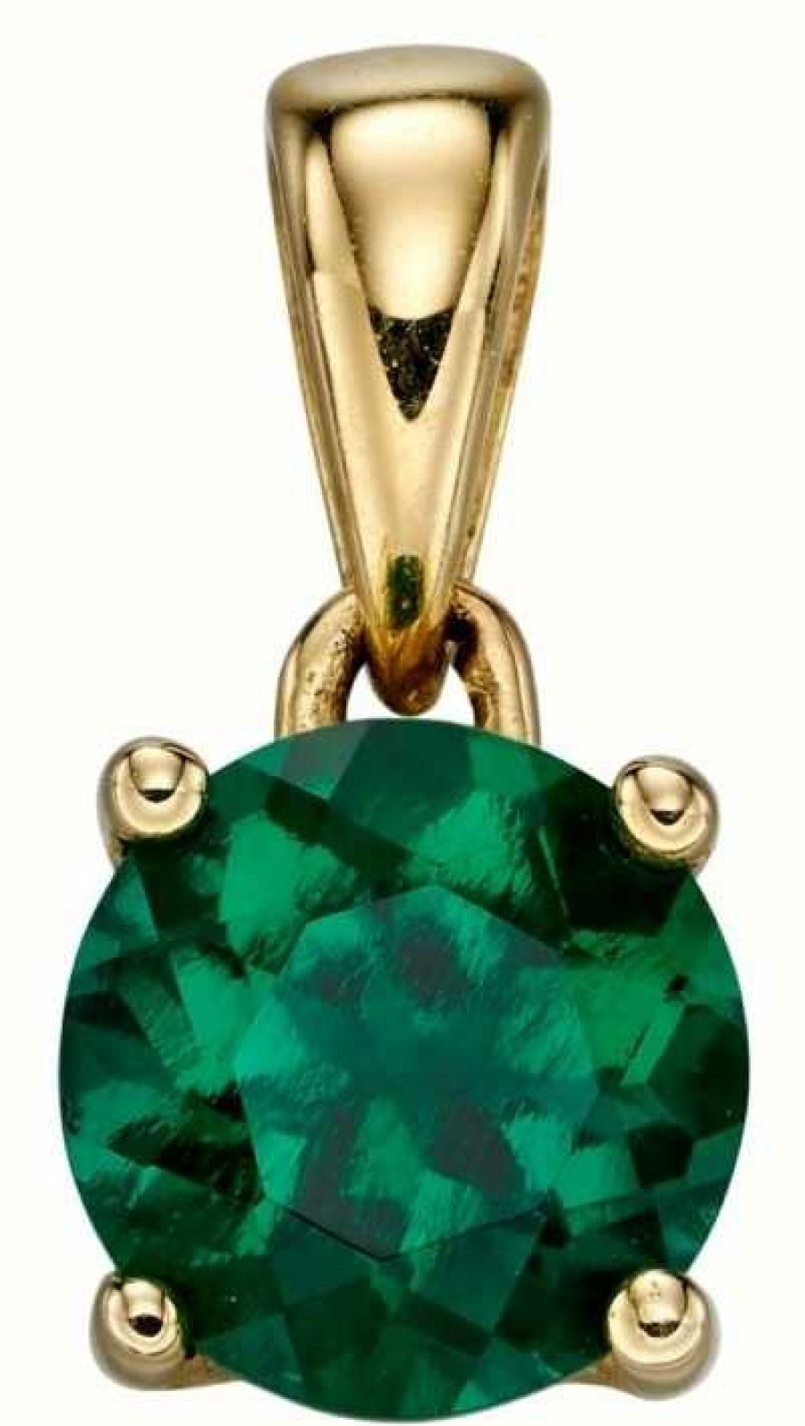 Jewelry Elements Gold | Elements Gold 9Ct Y/G Emerald Cz May Birthstone Pendant Only