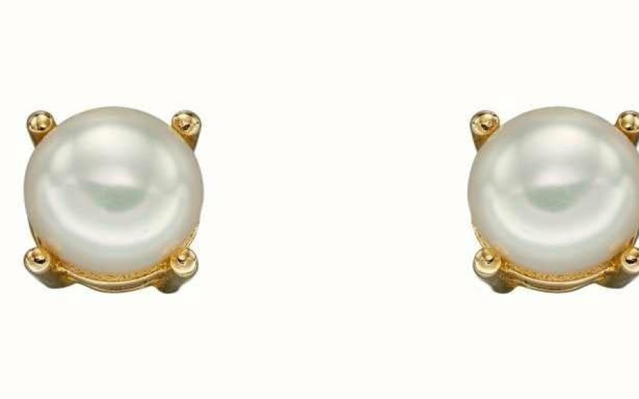 Jewelry Elements Gold | Elements Gold 9Ct Yellow Gold Freshwater Pearl June Birthstone Studs