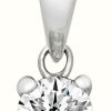 Jewelry James Moore | James Moore Th 9Ct White Gold 0.30 Carat Diamond 4 Claw Pendant