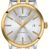 Men'S Tissot | Tissot Swissmatic | Silver Dial Two Tone Stainless Steel Bracelet