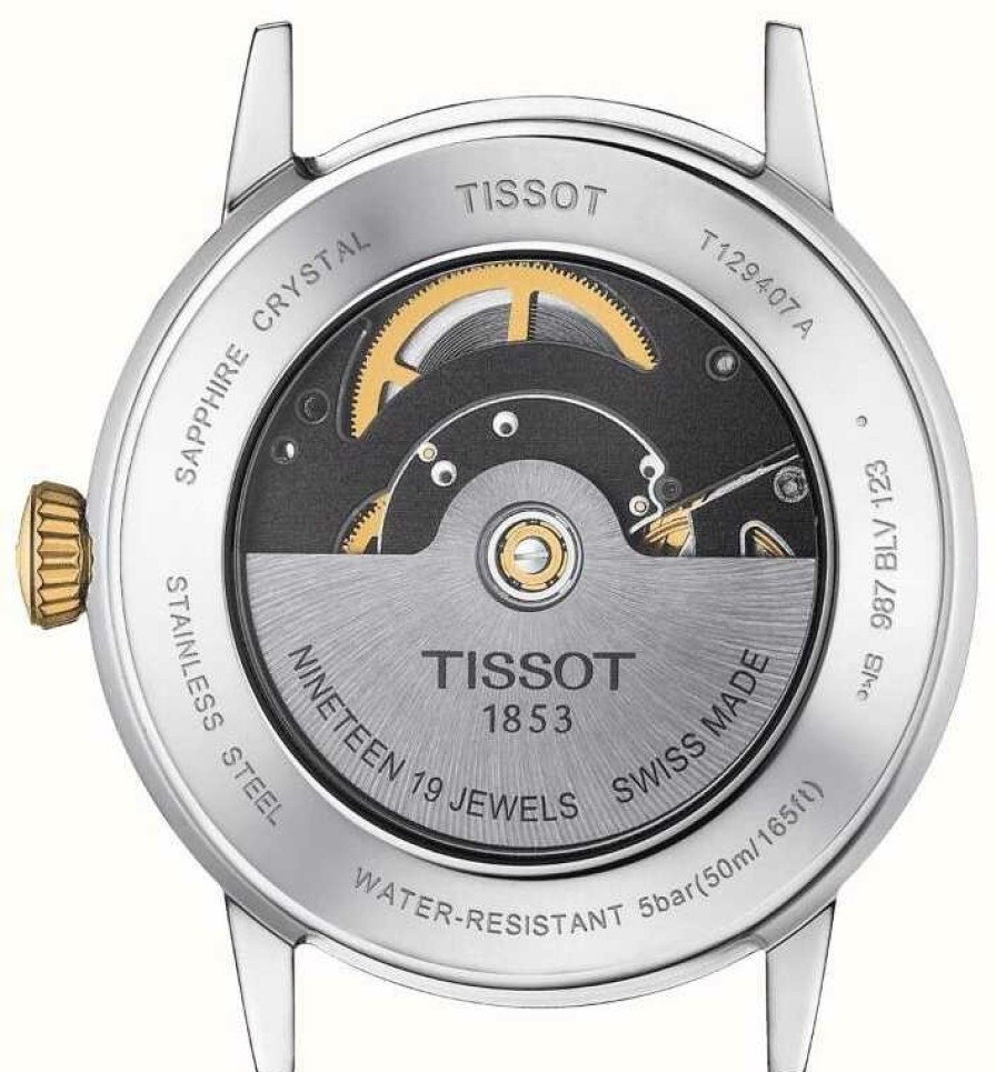 Men'S Tissot | Tissot Swissmatic | Silver Dial Two Tone Stainless Steel Bracelet