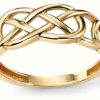 Jewelry Elements Gold | Elements Gold 9Ct Yellow Gold Plain Celtic Pattern Ring Size Eu 52 (Uk L 1/2)