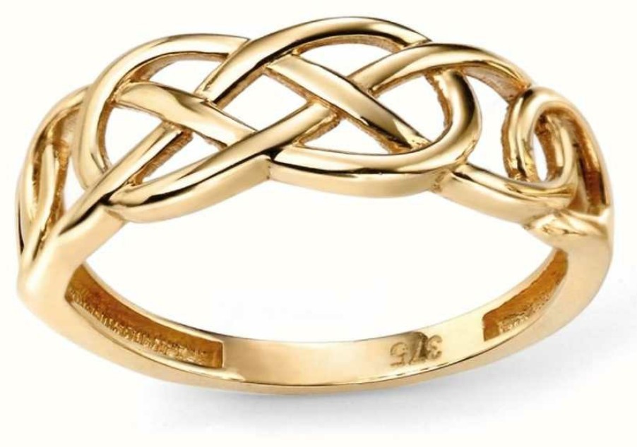 Jewelry Elements Gold | Elements Gold 9Ct Yellow Gold Plain Celtic Pattern Ring Size Eu 52 (Uk L 1/2)