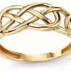 Jewelry Elements Gold | Elements Gold 9Ct Yellow Gold Plain Celtic Pattern Ring Size Eu 54 (Uk N)