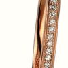 Jewelry Elements Gold | Elements Gold 9Ct Rose Gold Diamond Set Pave Ring Set Eu 54 (Uk N)