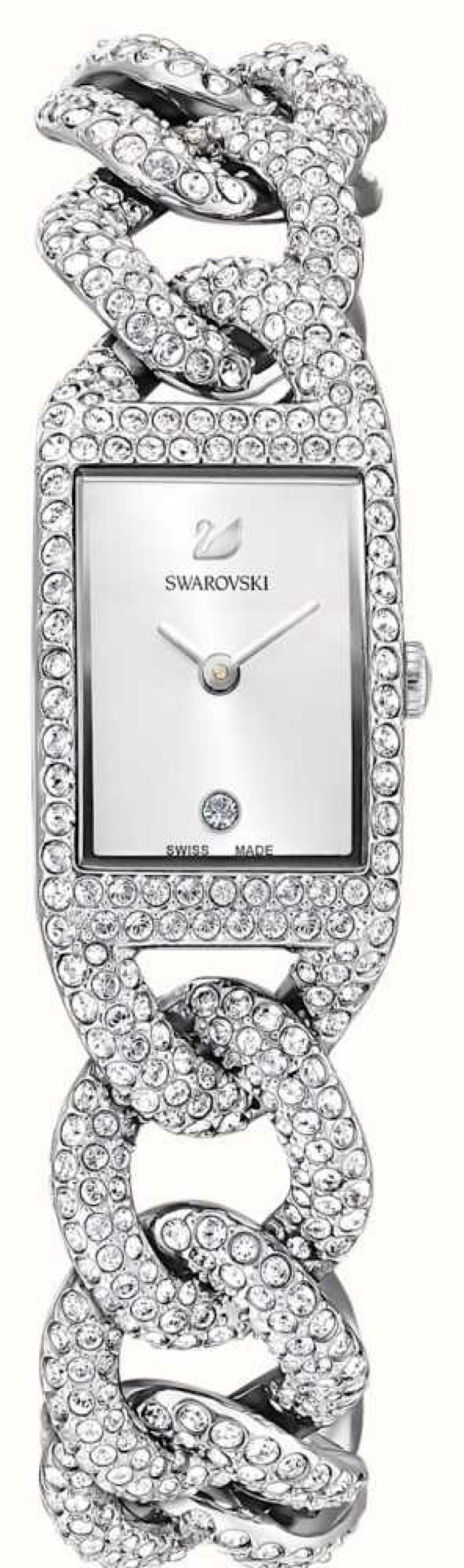 Women'S Swarovski | Swarovski Cocktail (16.5Mm) Silver Dial / Crystal Set Stainless Steel