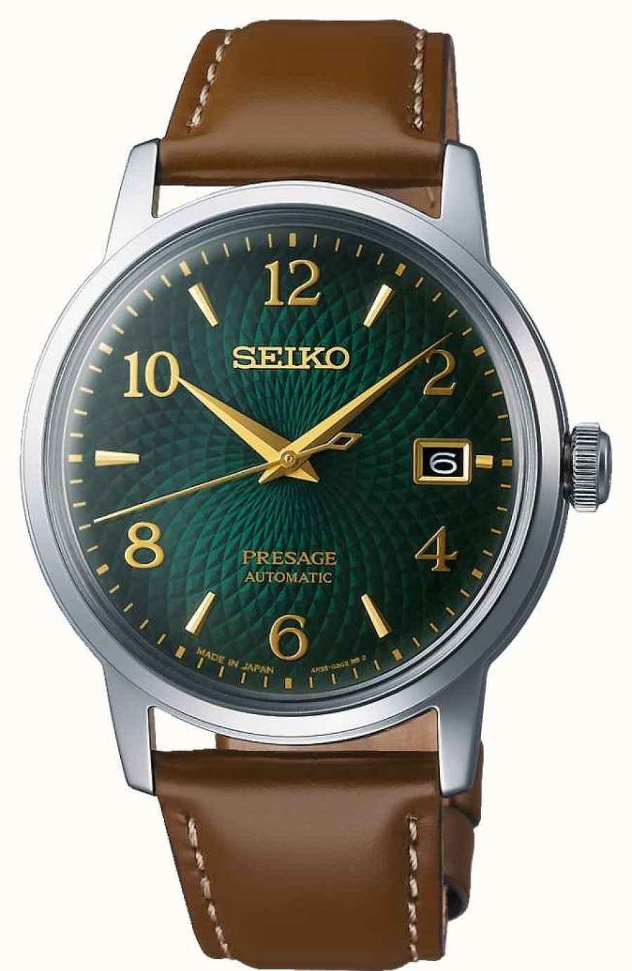 Men'S Seiko | Seiko Presage | Automatic | Green Dial | Mojito | Date | Golden