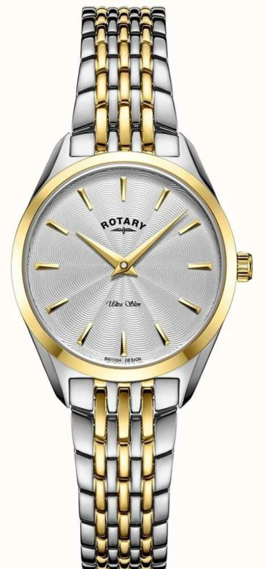 Women'S Rotary | Rotary Ultra Slim Women'S Two Tone Bracelet Watch