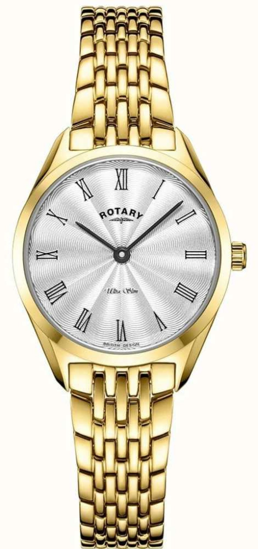 Women'S Rotary | Rotary Women'S Ultra Slim | Gold Plated Steel Watch | Silver Dial