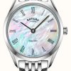 Women'S Rotary | Rotary Ultra Slim Women'S Silver Bracelet Watch