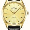 Women'S Rotary | Rotary Ultra Slim Women'S Gold Leather Watch