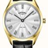 Women'S Rotary | Rotary Ultra Slim Women'S Gold Leather Watch