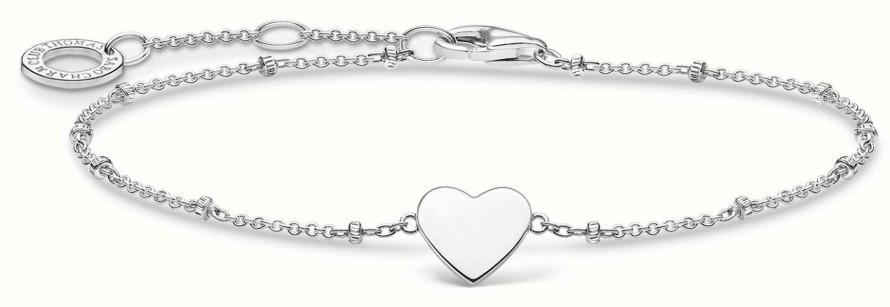 Jewelry Thomas Sabo Jewellery | Thomas Sabo Silver Heart Motif Bracelet | 925Sterling Silver | 16-19Cm