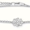 Jewelry Thomas Sabo Jewellery | Thomas Sabo Silvr Cloverleaf Stone Bracelet | 925 Sterling Silver