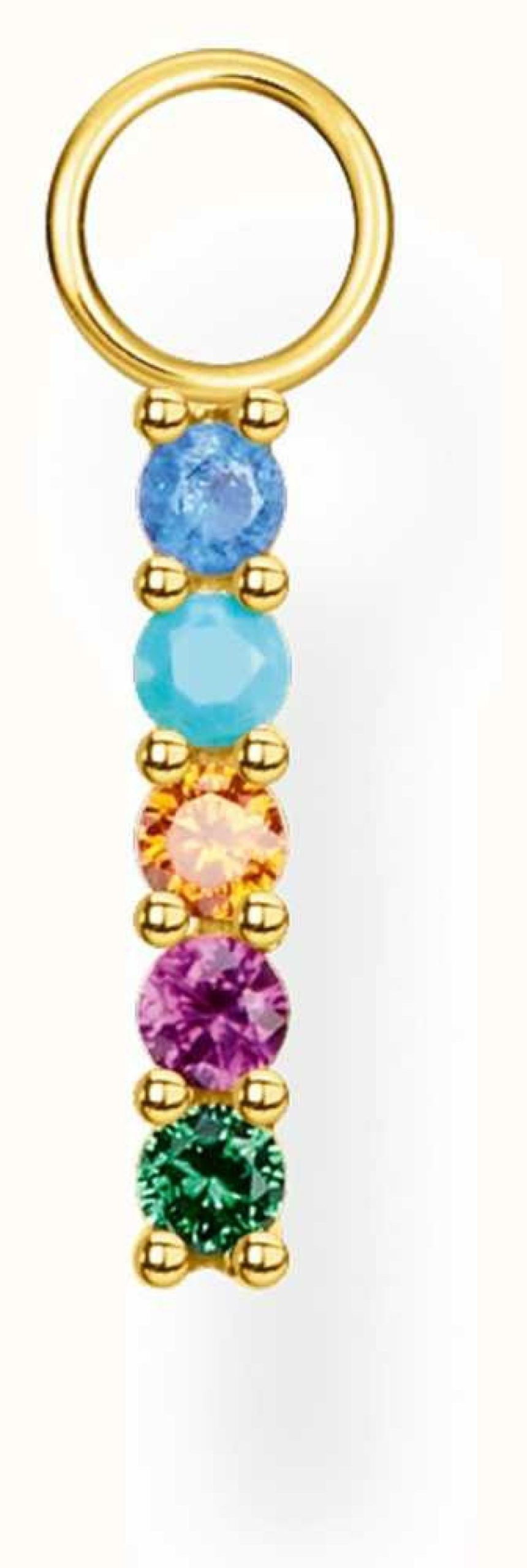 Jewelry Thomas Sabo Jewellery | Thomas Sabo 18K Yellow Gold Colourful Stones Single Earring Pendant